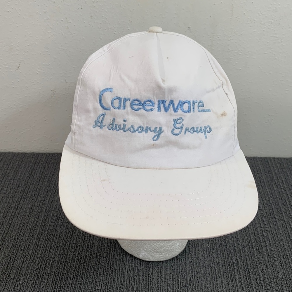 VTG Careerware Advisory Group Snapback Hat Mens Adjustable White Blue KP Cap Co